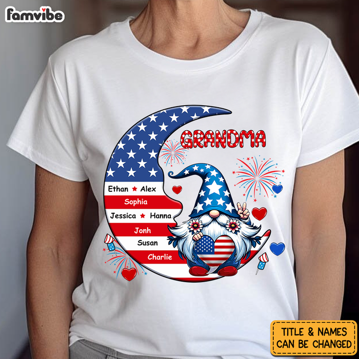 Personalized American Gnome Grandma Mom Sitting On Moon Shirt - Hoodie - Sweatshirt 34165 1