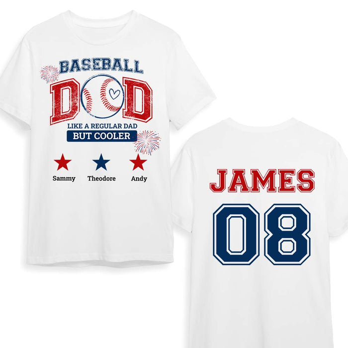 Personalized 4TH July Independence Day Baseball Dad Like A Normal Dad Double-sided Printing Shirt 34166 1