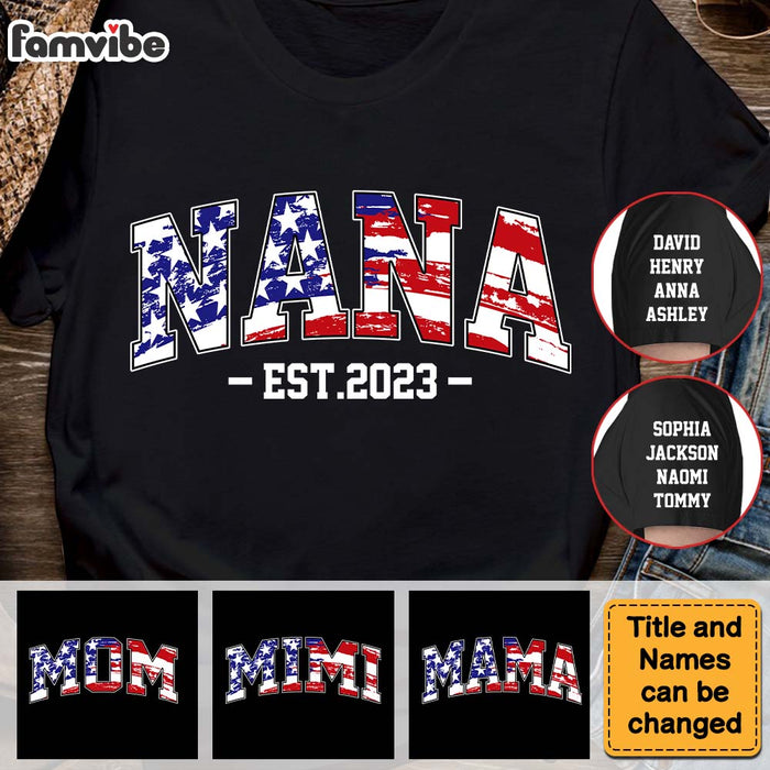 Personalized Gift For Grandma Est Kids Name Custom Sleeve Printed T-shirt 34168 1