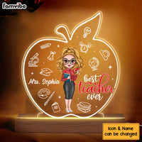 Personalized Gift For Teacher Best Teacher Ever Plaque LED Lamp Night Light 34170 thumb 1