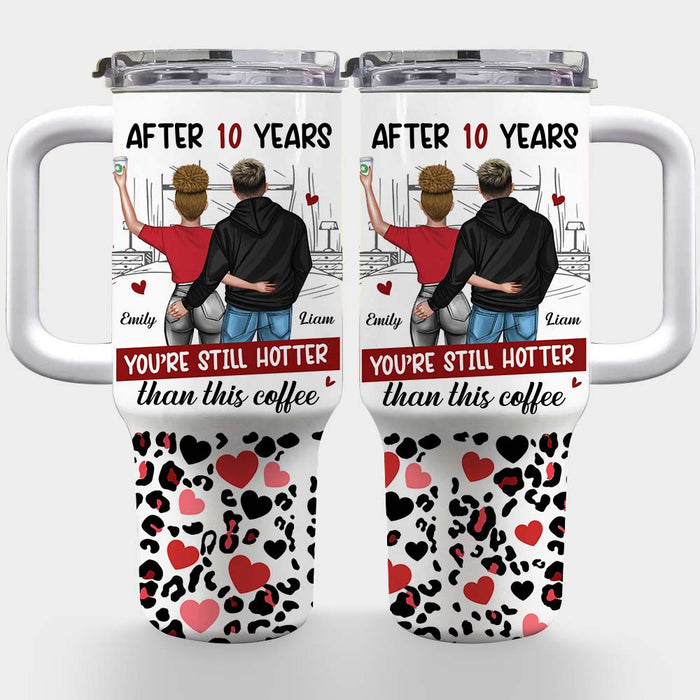 Personalized Gift For Couple Hotter Than This Coffee 40oz Tumbler With Straw 34171 1