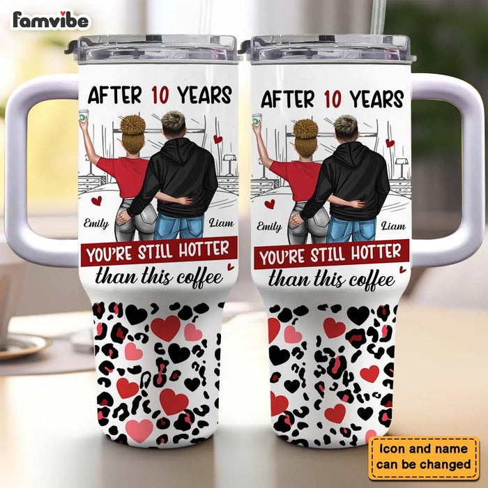 Personalized Gift For Couple Hotter Than This Coffee 40oz Tumbler With Straw 34171 1