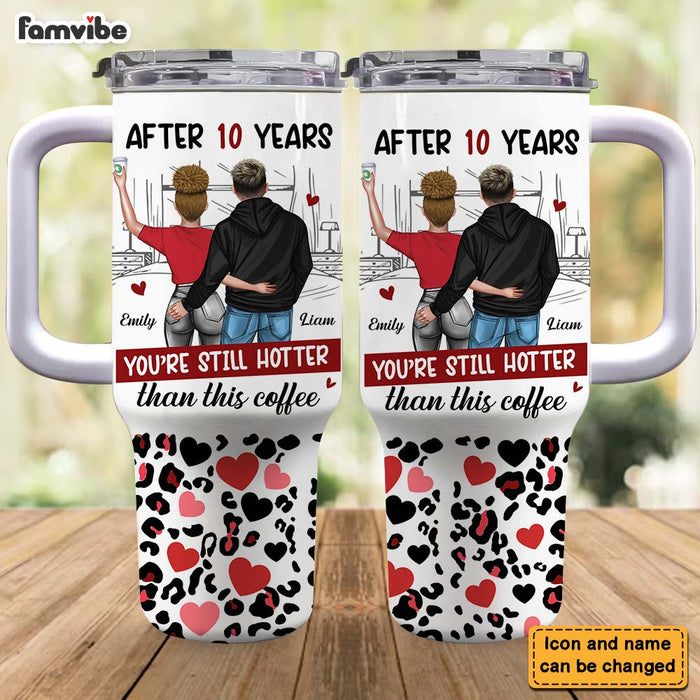 Personalized Gift For Couple Hotter Than This Coffee 40oz Tumbler With Straw 34171 1