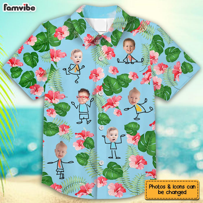 Personalized Gift For Grandpa Custom Photo Kids Hawaiian Shirt 34172 1