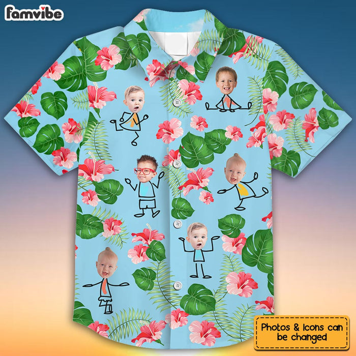 Personalized Gift For Grandpa Custom Photo Kids Hawaiian Shirt 34172 1