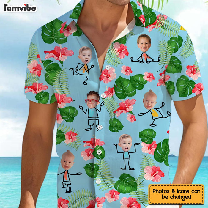 Personalized Gift For Grandpa Custom Photo Kids Hawaiian Shirt 34172 1