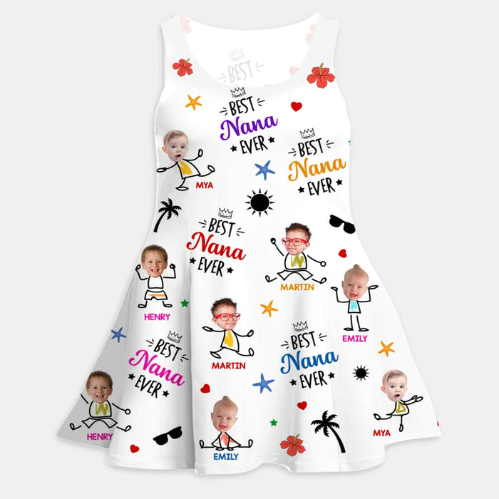 Personalized Gift For Grandma Photo Custom Sleeveless Tank Dress 34180 1