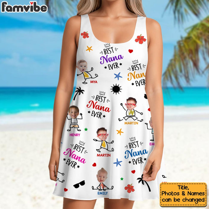 Personalized Gift For Grandma Photo Custom Sleeveless Tank Dress 34180 1