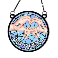 Personalized Our Family Acrylic Mix Wood Suncatcher Ornament 34191 thumb 1