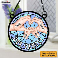 Personalized Our Family Acrylic Mix Wood Suncatcher Ornament 34191 thumb 1
