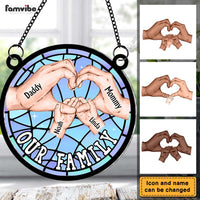 Personalized Our Family Acrylic Mix Wood Suncatcher Ornament 34191 thumb 1