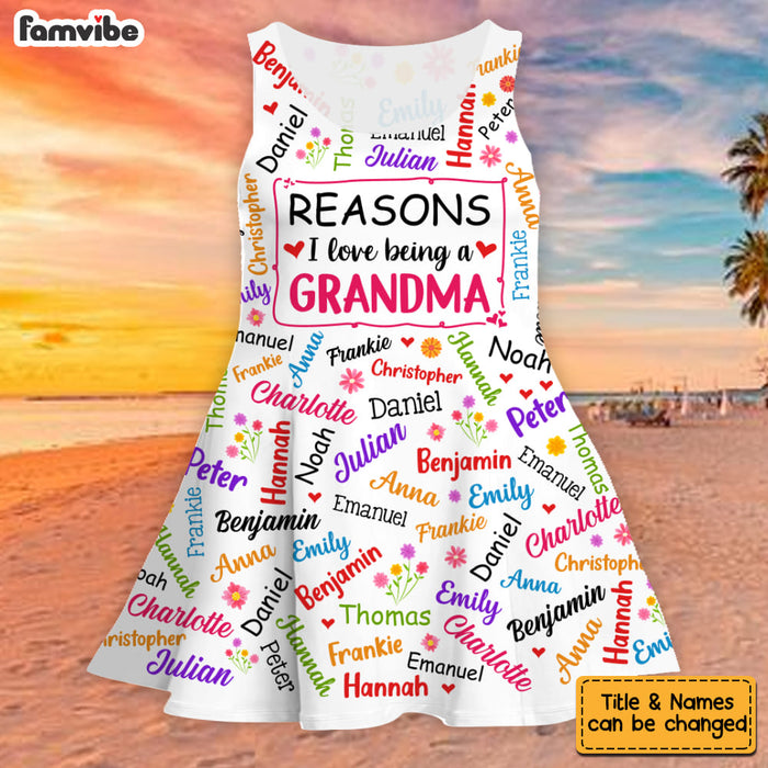 Personalized Gift For Grandma Word Art Sleeveless Tank Dress 34195 1