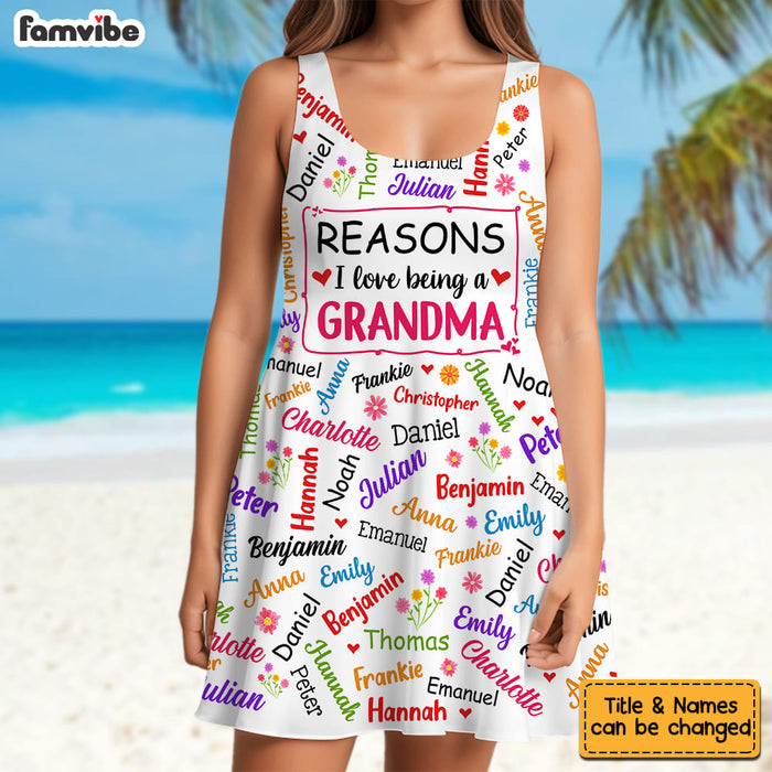 Personalized Gift For Grandma Word Art Sleeveless Tank Dress 34195 1