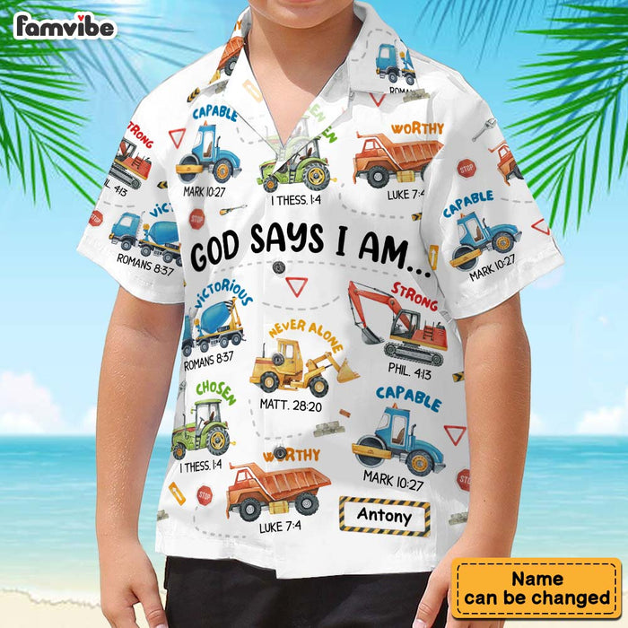 Personalized Gift for Grandkid Construction Machines I Am Kid Hawaiian Shirt 34197 1