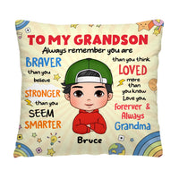 Personalized Gift For Grandson Loved More Than You Know Pillow 34207 thumb 1