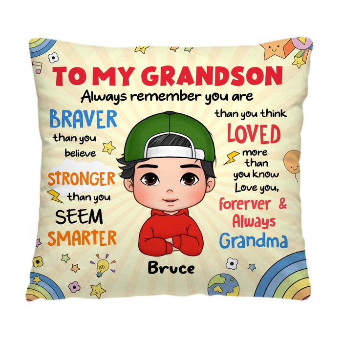 Personalized Gift For Grandson Loved More Than You Know Pillow 34207 1