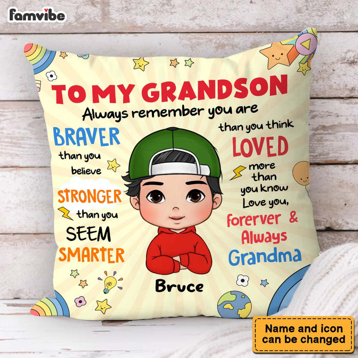 Personalized Gift For Grandson Loved More Than You Know Pillow 34207 1