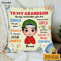 Personalized Gift For Grandson Loved More Than You Know Pillow 34207 thumb 1