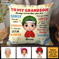 Personalized Gift For Grandson Loved More Than You Know Pillow 34207 thumb 1