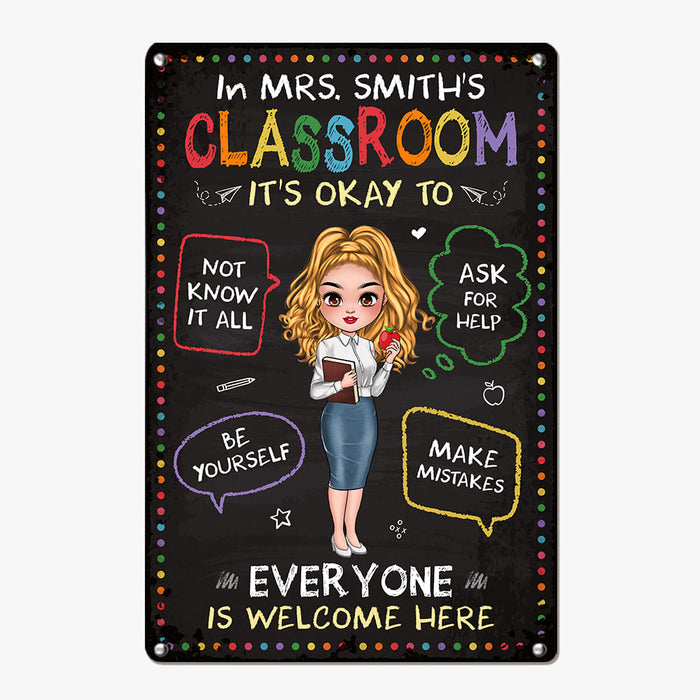 Persoanlized Gift For Teacher Its Okay To Metal Sign 34210 1
