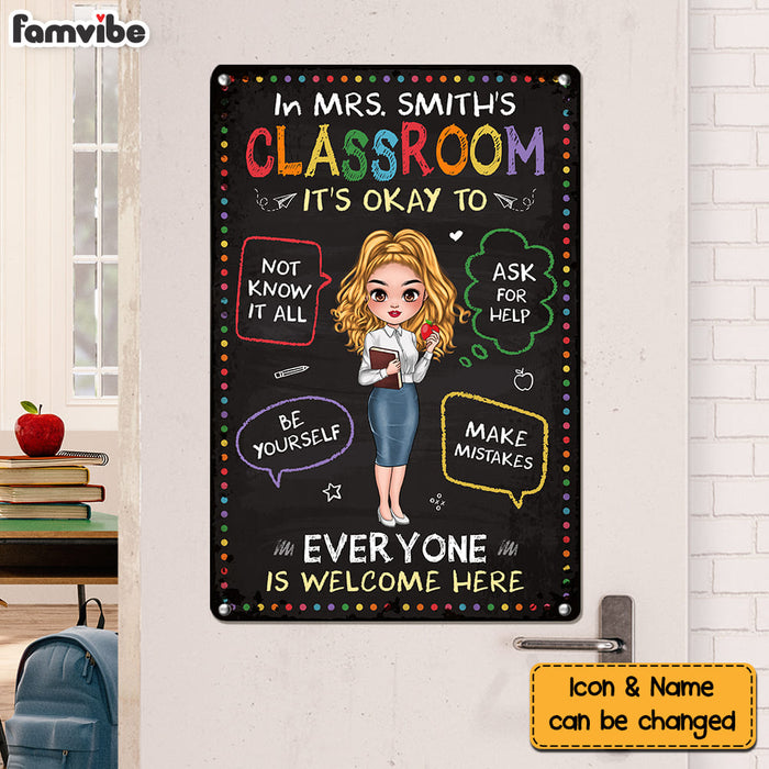 Persoanlized Gift For Teacher Its Okay To Metal Sign 34210 1