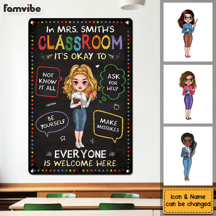 Persoanlized Gift For Teacher Its Okay To Metal Sign 34210 1