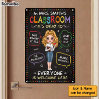 Persoanlized Gift For Teacher Its Okay To Metal Sign 34210 thumb 1
