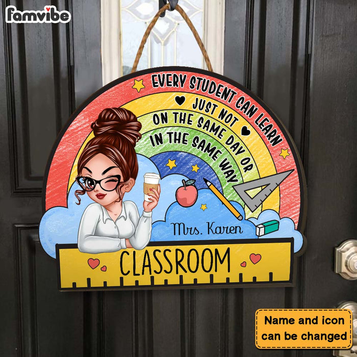 Personalized Gift For Teacher Every Student Can Learn Wood Sign 34240 1