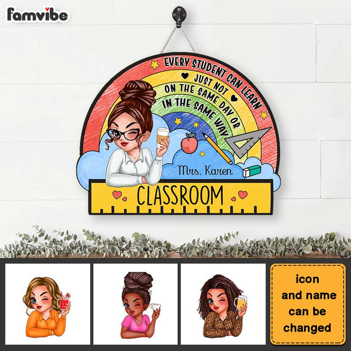 Personalized Gift For Teacher Every Student Can Learn Wood Sign 34240 1