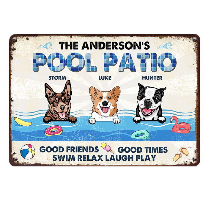 Personalized Family Pool & Patio Metal Sign 34241 1