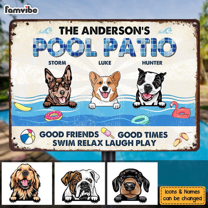 Personalized Family Pool & Patio Metal Sign 34241 1