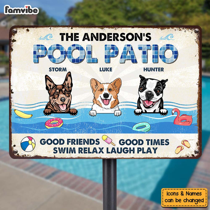 Personalized Family Pool & Patio Metal Sign 34241 1