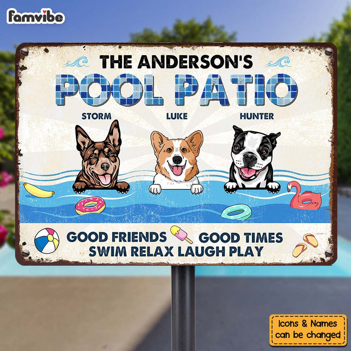 Personalized Family Pool & Patio Metal Sign 34241 1