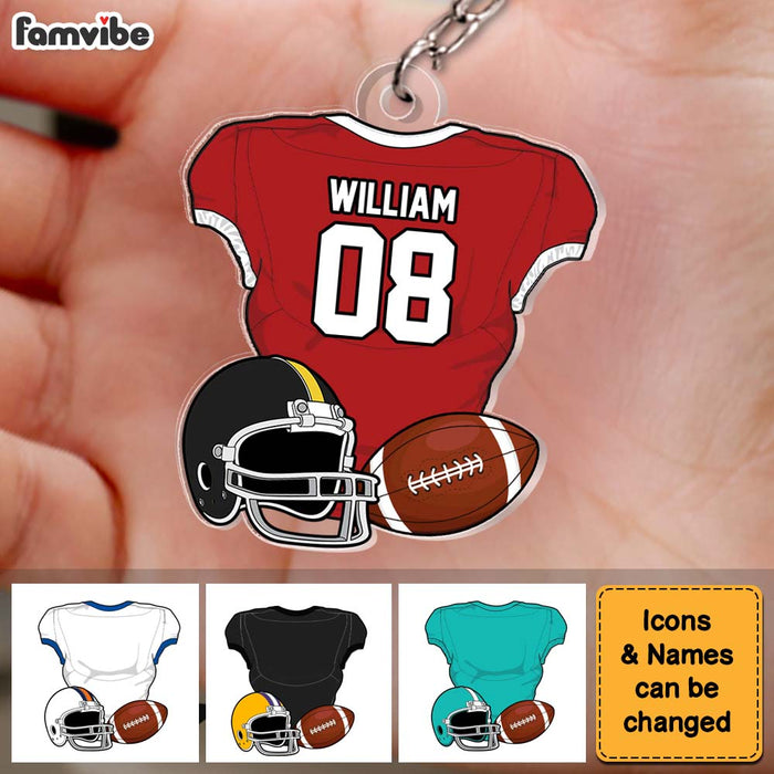 Personalized Gift For Son Husband American Football Jersey Acrylic Keychain 34264 1