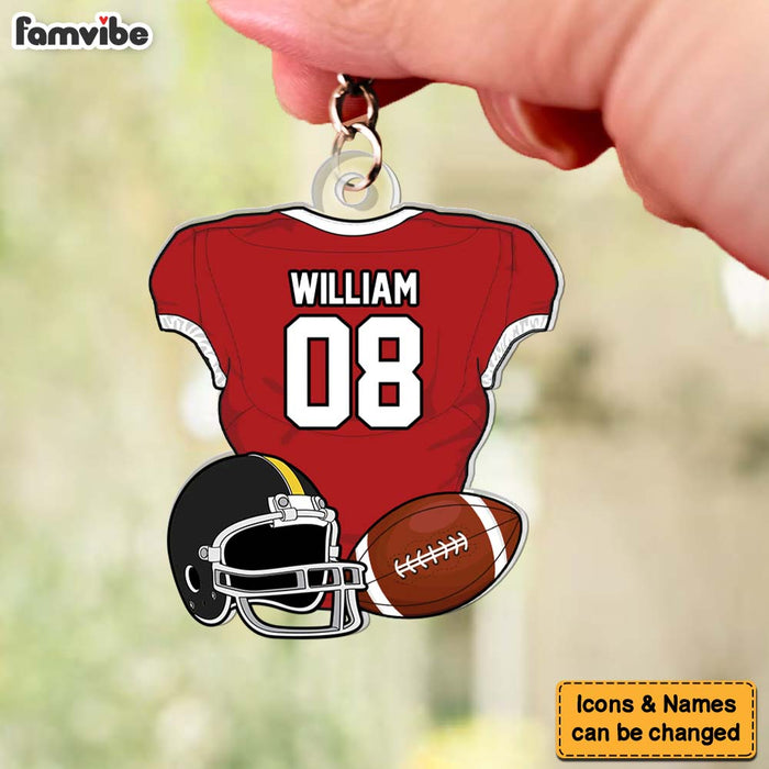Personalized Gift For Son Husband American Football Jersey Acrylic Keychain 34264 1
