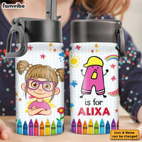 Personalized Gift For Granddaughter Name Initial Kids Water Bottle 34268 thumb 1