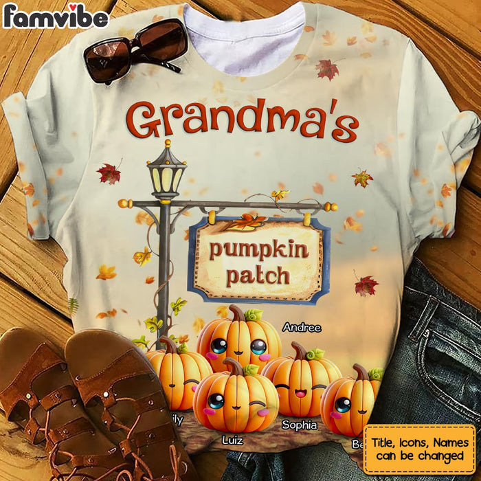 Personalized Gift For Grandma's Pumpkins Patch Fall All-over Print T Shirt - Hoodie - Sweatshirt 34279 1