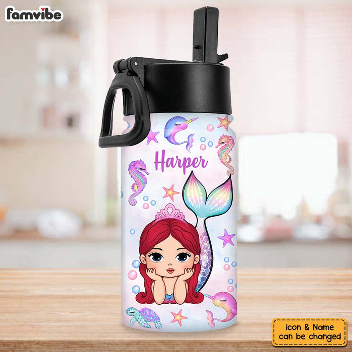 Personalized For Kid Mermaid Kids Water Bottle 34293 1