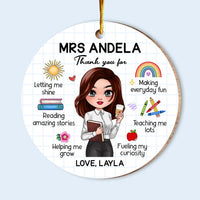 Personalized Gift For Teacher Keepsake Appreciation Circle Ornament 34299 thumb 1