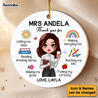 Personalized Gift For Teacher Keepsake Appreciation Circle Ornament 34299 thumb 1