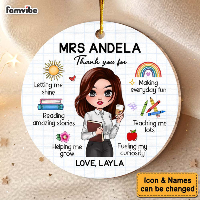 Personalized Gift For Teacher Keepsake Appreciation Circle Ornament 34299 1