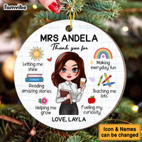 Personalized Gift For Teacher Keepsake Appreciation Circle Ornament 34299 thumb 1