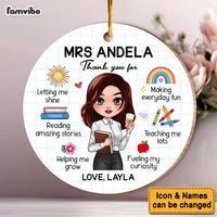 Personalized Gift For Teacher Keepsake Appreciation Circle Ornament 34299 thumb 1