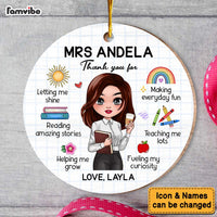 Personalized Gift For Teacher Keepsake Appreciation Circle Ornament 34299 thumb 1