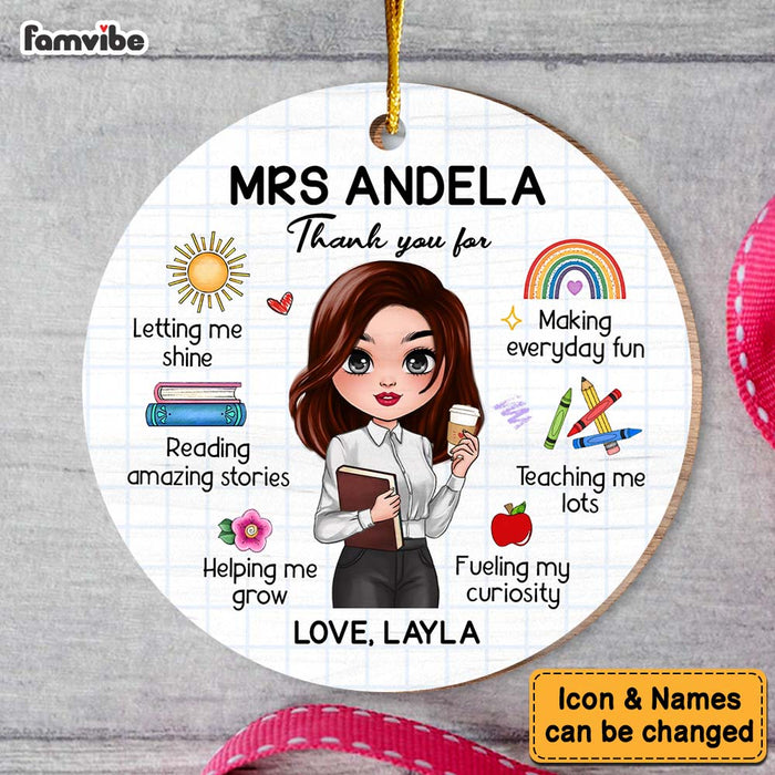 Personalized Gift For Teacher Keepsake Appreciation Circle Ornament 34299 1