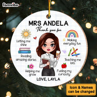 Personalized Gift For Teacher Keepsake Appreciation Circle Ornament 34299 thumb 1