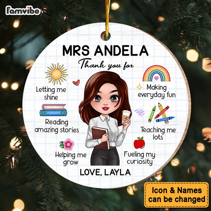 Personalized Gift For Teacher Keepsake Appreciation Circle Ornament 34299 1