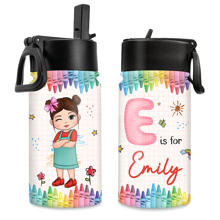 Personalized Gift For Granddaughter Letter Name Kid Kids Water Bottle 34302 1