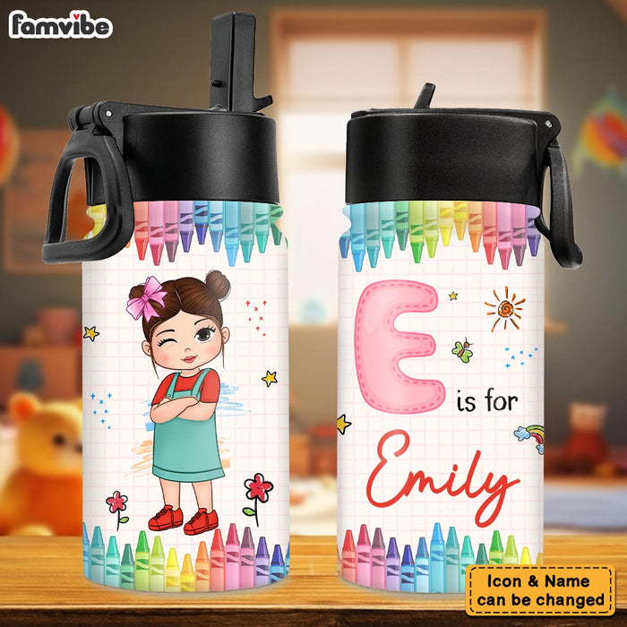 Personalized Gift For Granddaughter Letter Name Kid Kids Water Bottle 34302 1