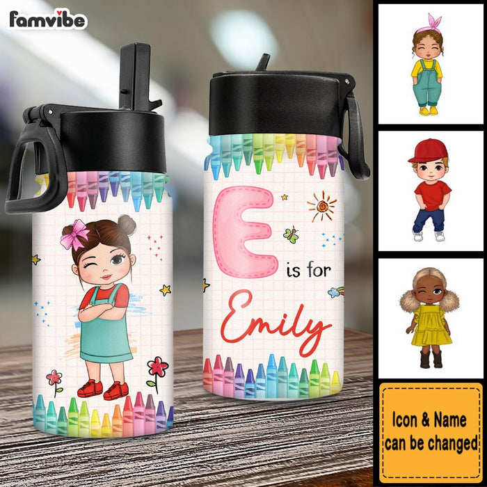 Personalized Gift For Granddaughter Letter Name Kid Kids Water Bottle 34302 1
